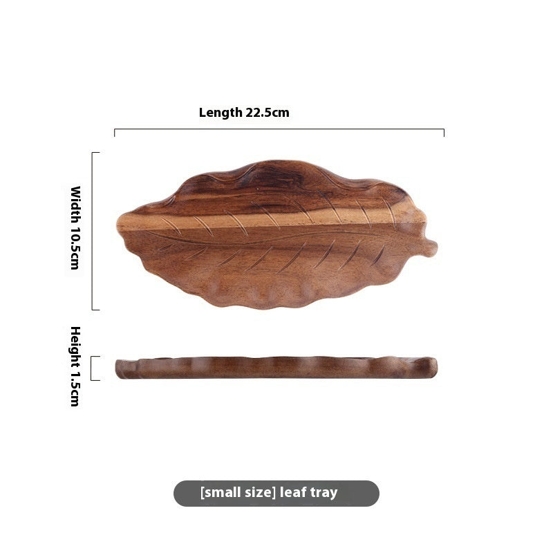 Leaf Acacia Wood Serving Tray