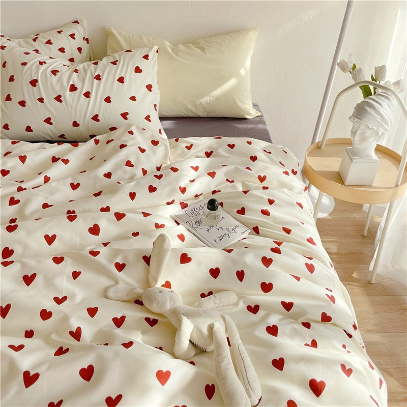 Love Heart Cotton Bedding Set