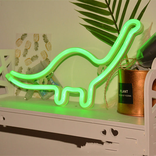 Dino Green Neon Night Light