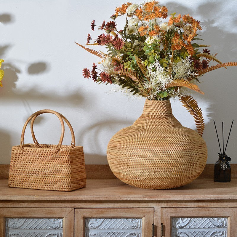 Rattan Handwoven Decorative Flower vase