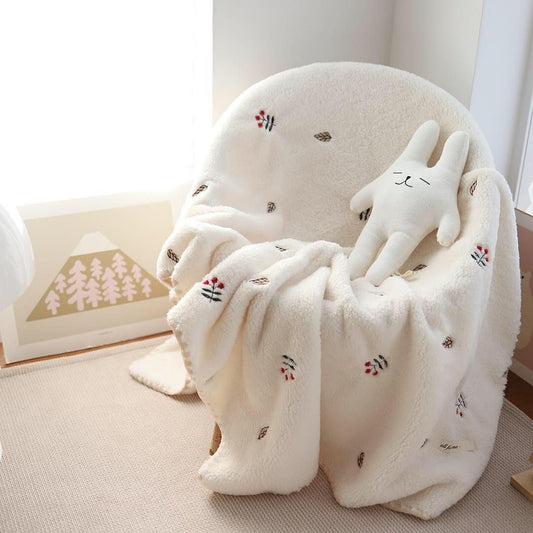 Luxurious Embroidered Flannel Blanket