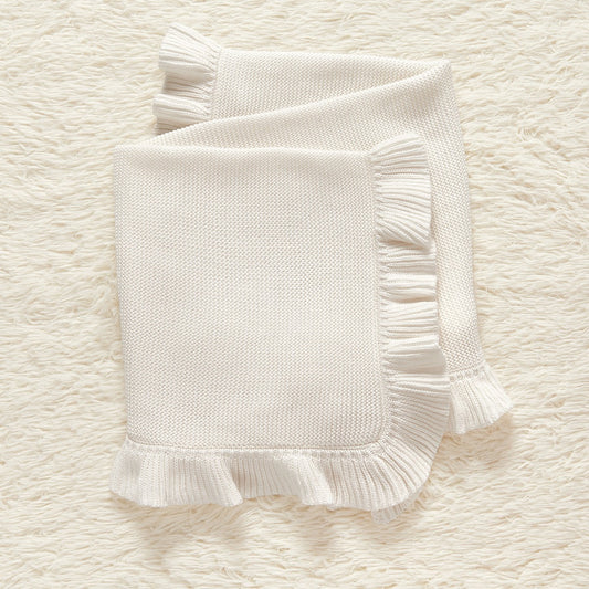 Ruffles Knitted Cotton Baby Blanket