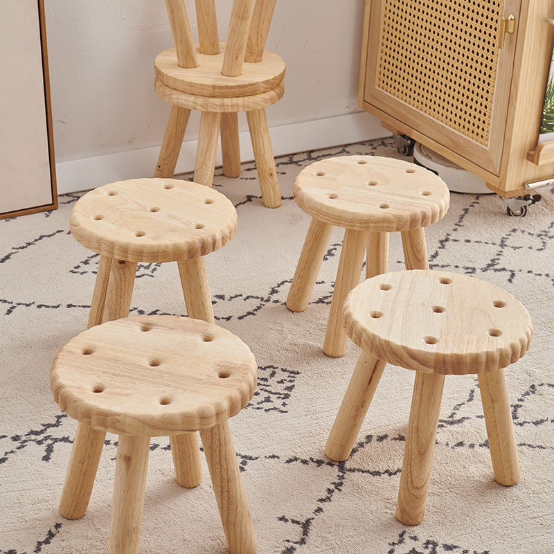 Biscuit Natural Wood Stool