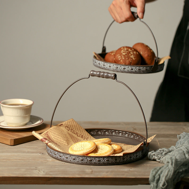 Retro Iron Tray With Handle