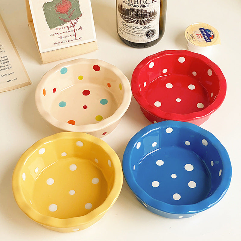 Polka Dot Ceramic Bowl