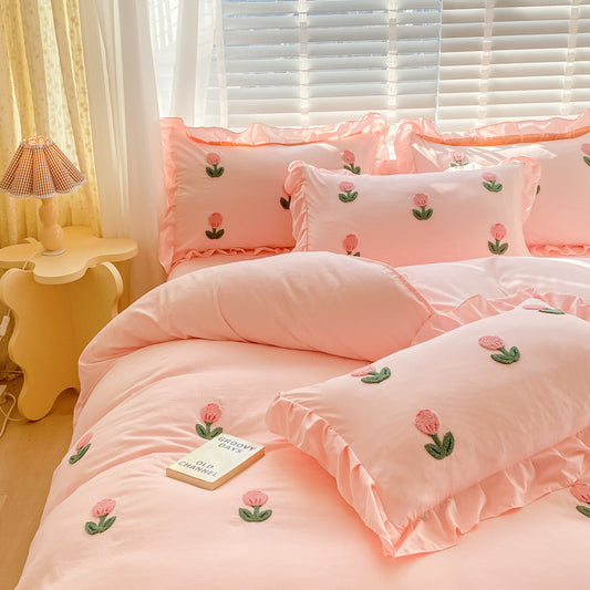 Tulip Embroidered Bedding Set