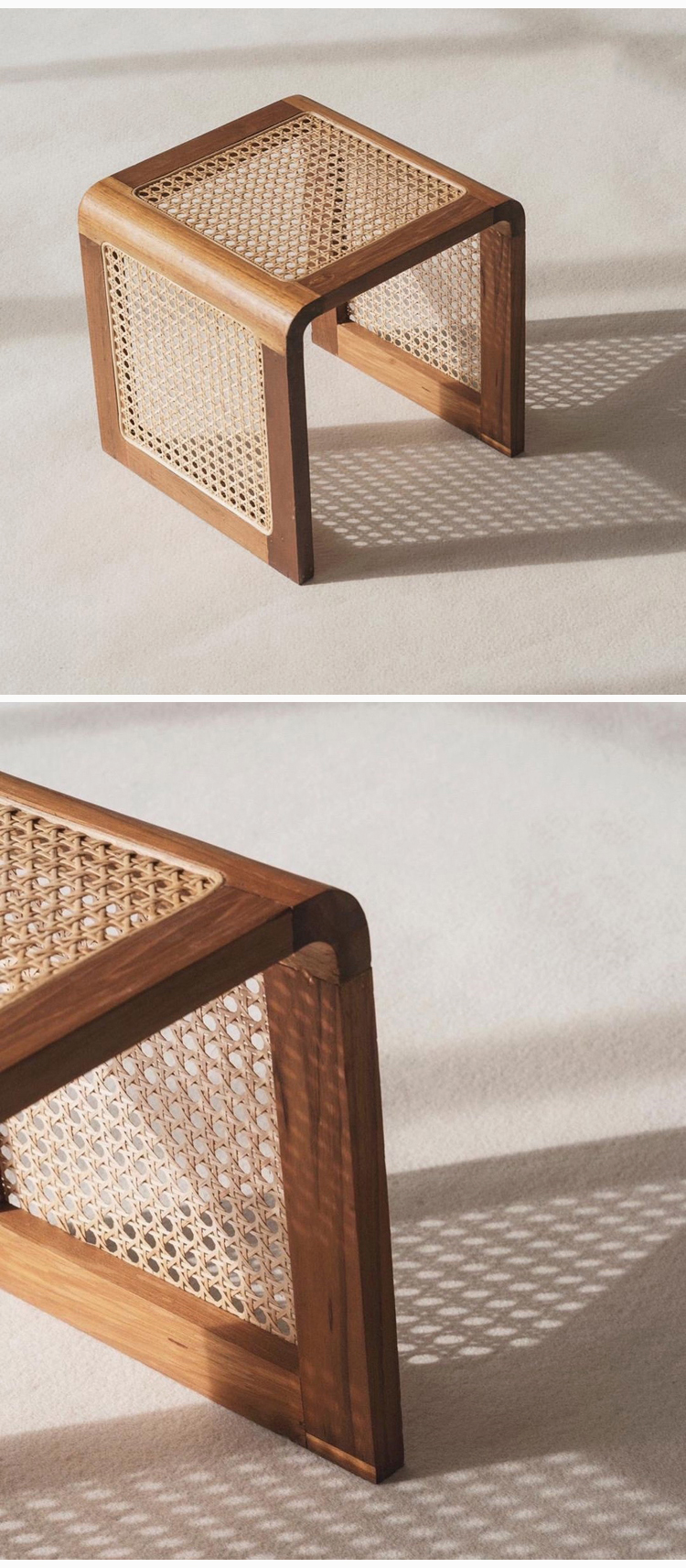 Vine Woven Rattan Japanese Side Table