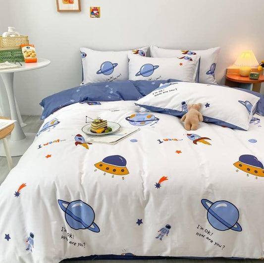 Space World Cotton Reversible Bedding Set