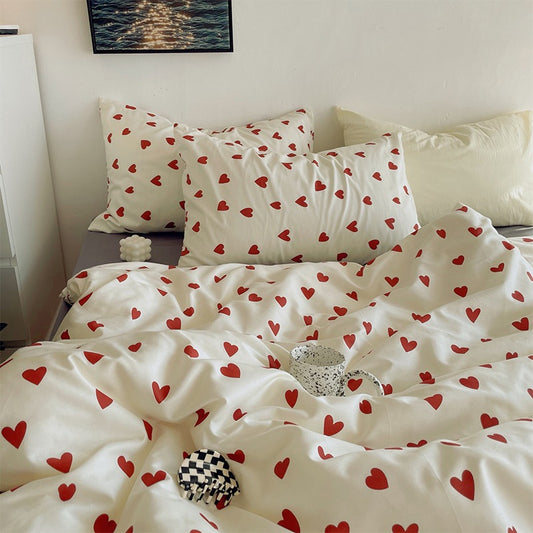 Love Heart Cotton Bedding Set