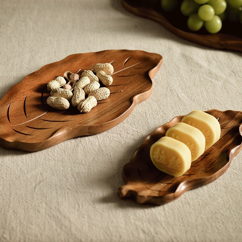 Leaf Acacia Wood Serving Tray