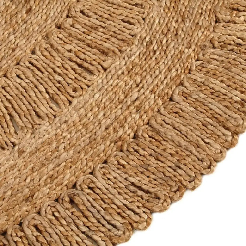 Natural Hand-Braided Round Jute Rug