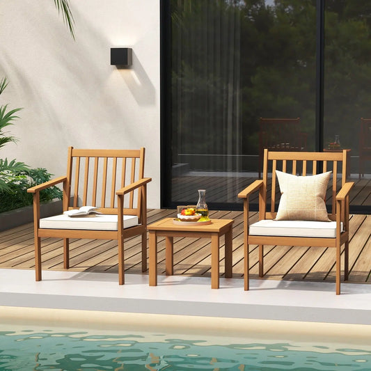 3 Pieces Acacia Wood Patio Set