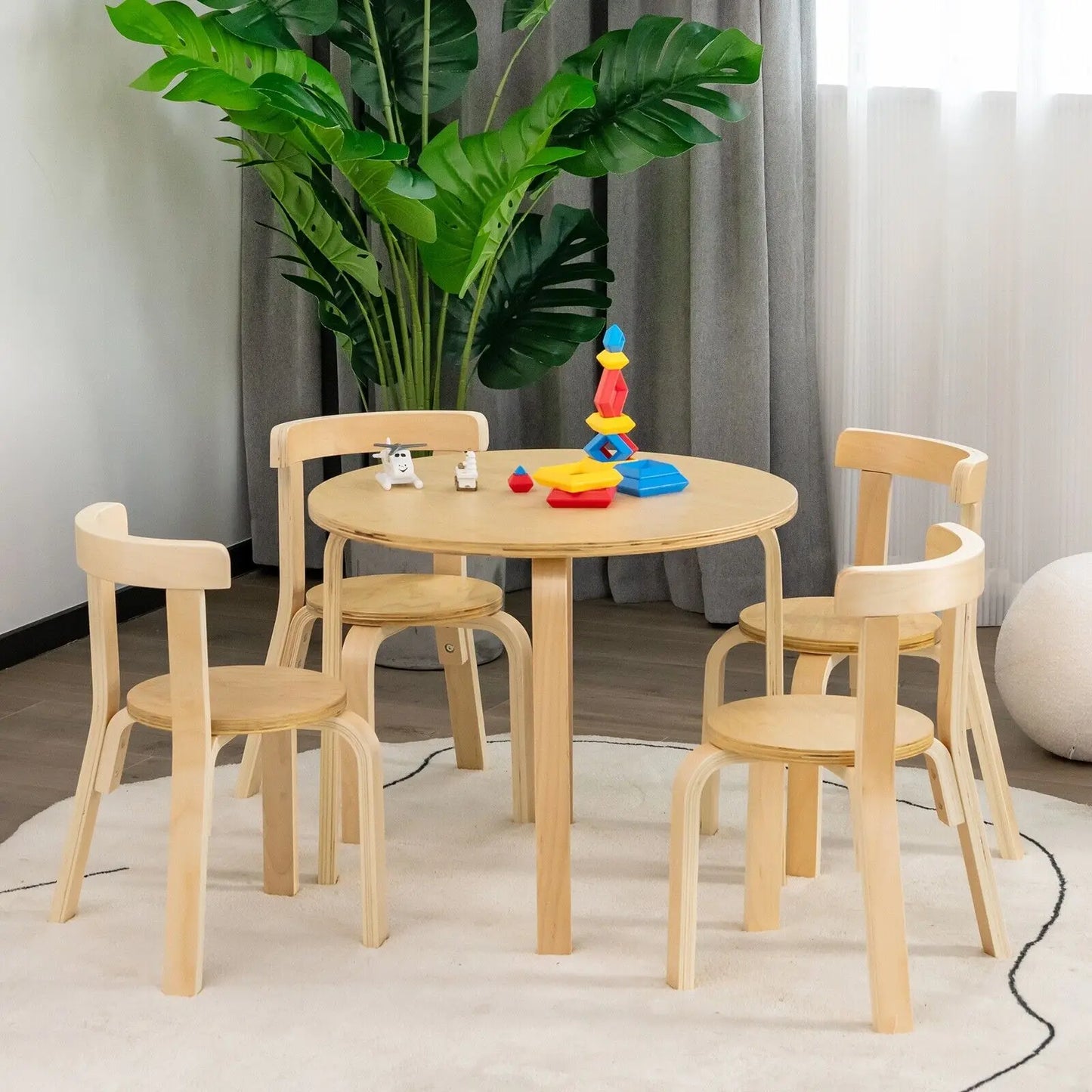 Birch 5-Piece Kids Table & Chair Set