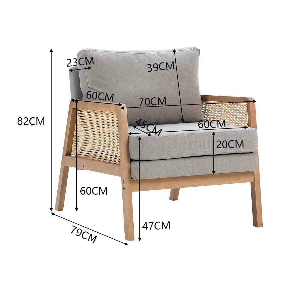 Modern Rattan Armchair