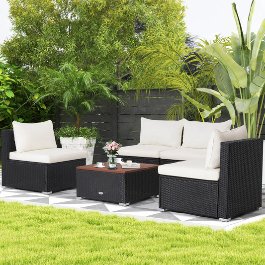 5-Piece Wicker Outdoor Patio Furniture Set