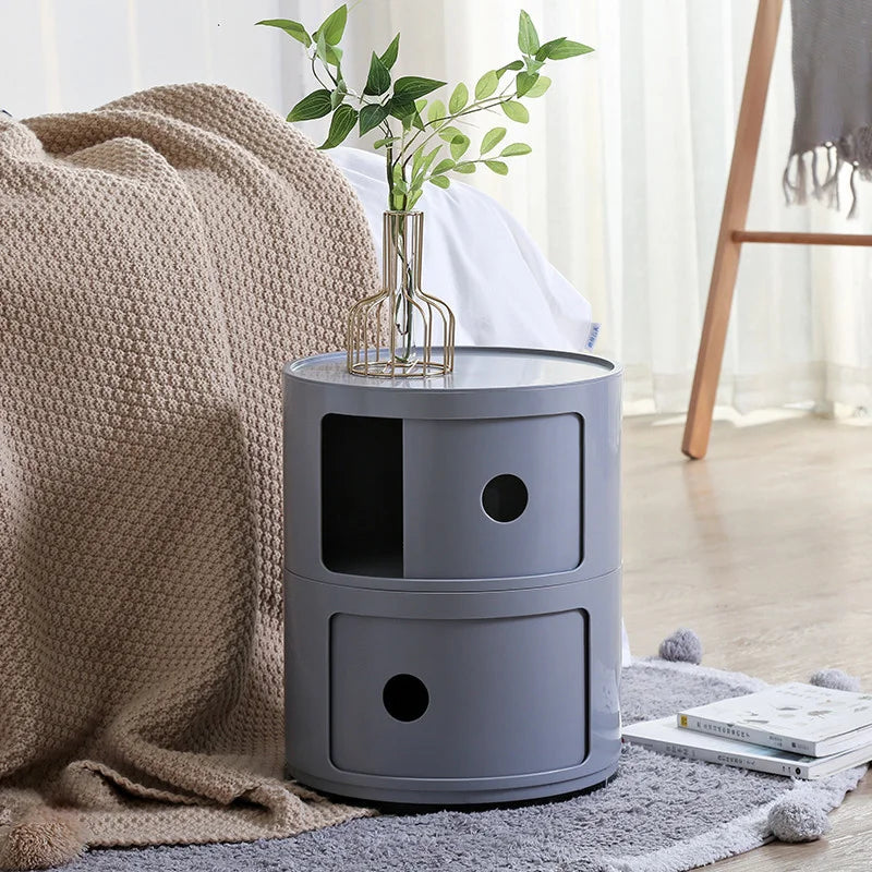 Grey Cylindrical 2 Tier Storage Unit