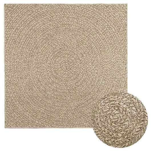 Beige Jute Look Rug 120x120 cm