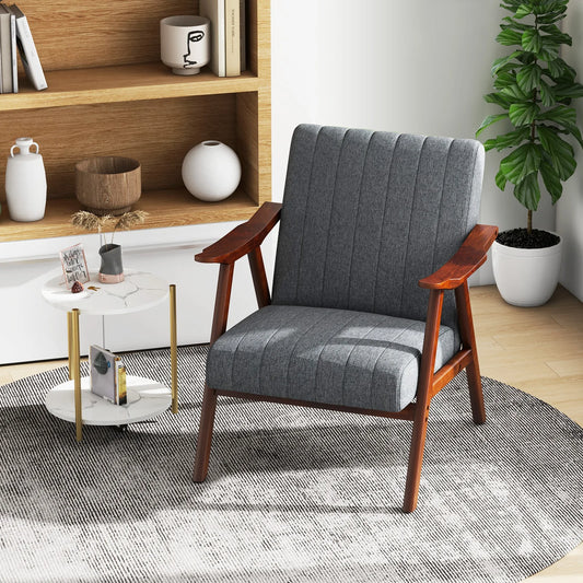 Mid-Century Gray Modern Accent Chair