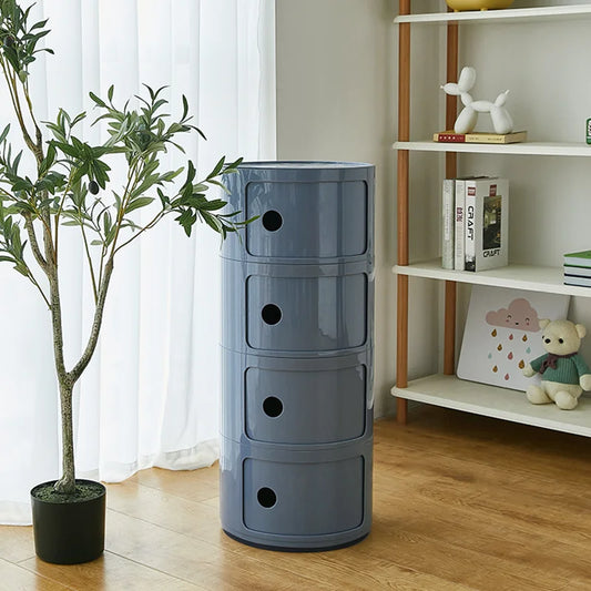 Grey Cylindrical 4 Tier Storage Unit