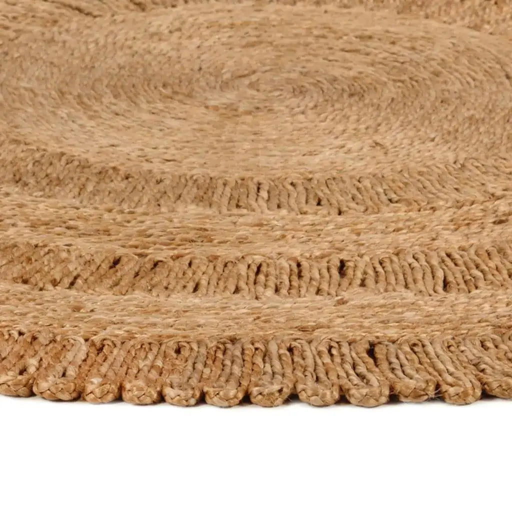 Natural Hand-Braided Round Jute Rug