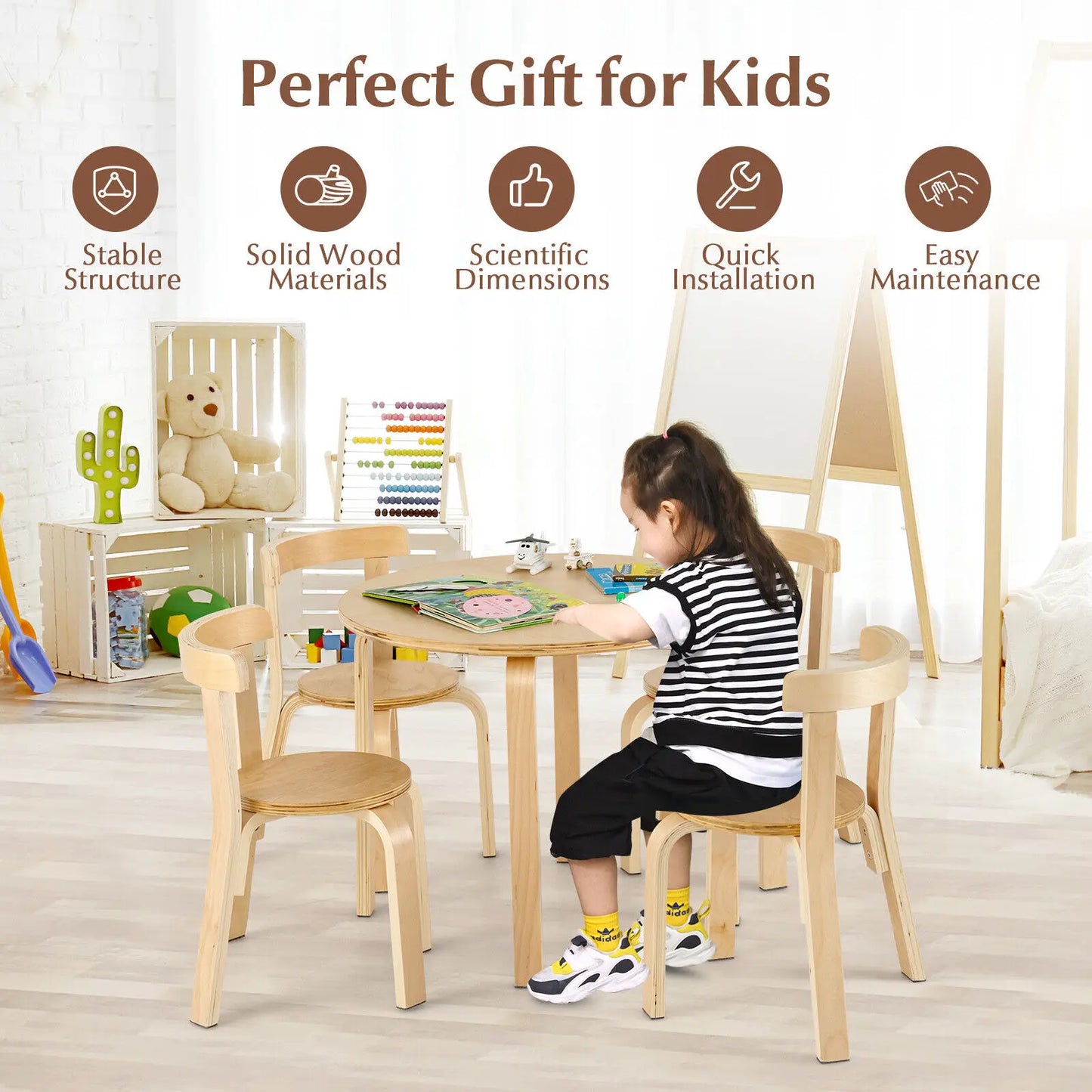 Birch 5-Piece Kids Table & Chair Set