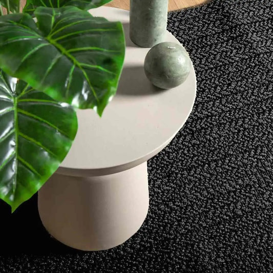 Jute Look Anthracite Rug 120x120 cm