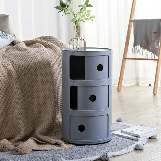 Grey Cylindrical 3 Tier Storage Unit