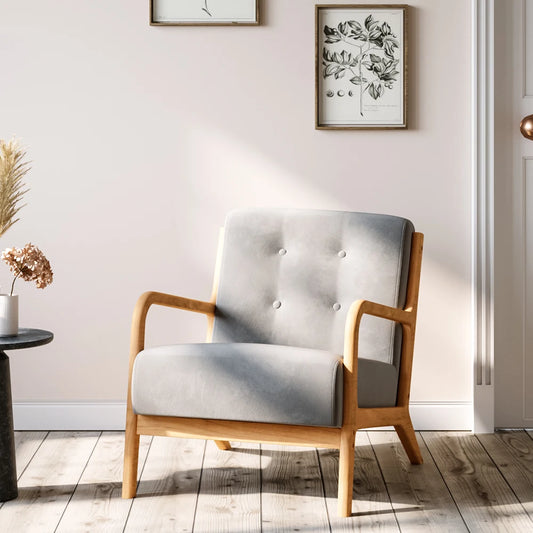 Linen Buttoned Armchair