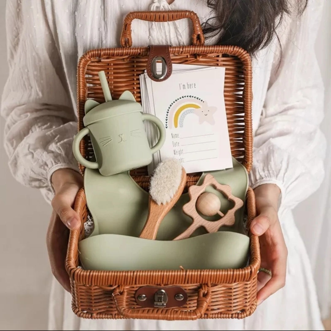 Vintage Basket Baby Gift Set