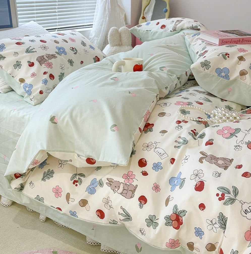 Forest Rabbit Cotton Bedding Set