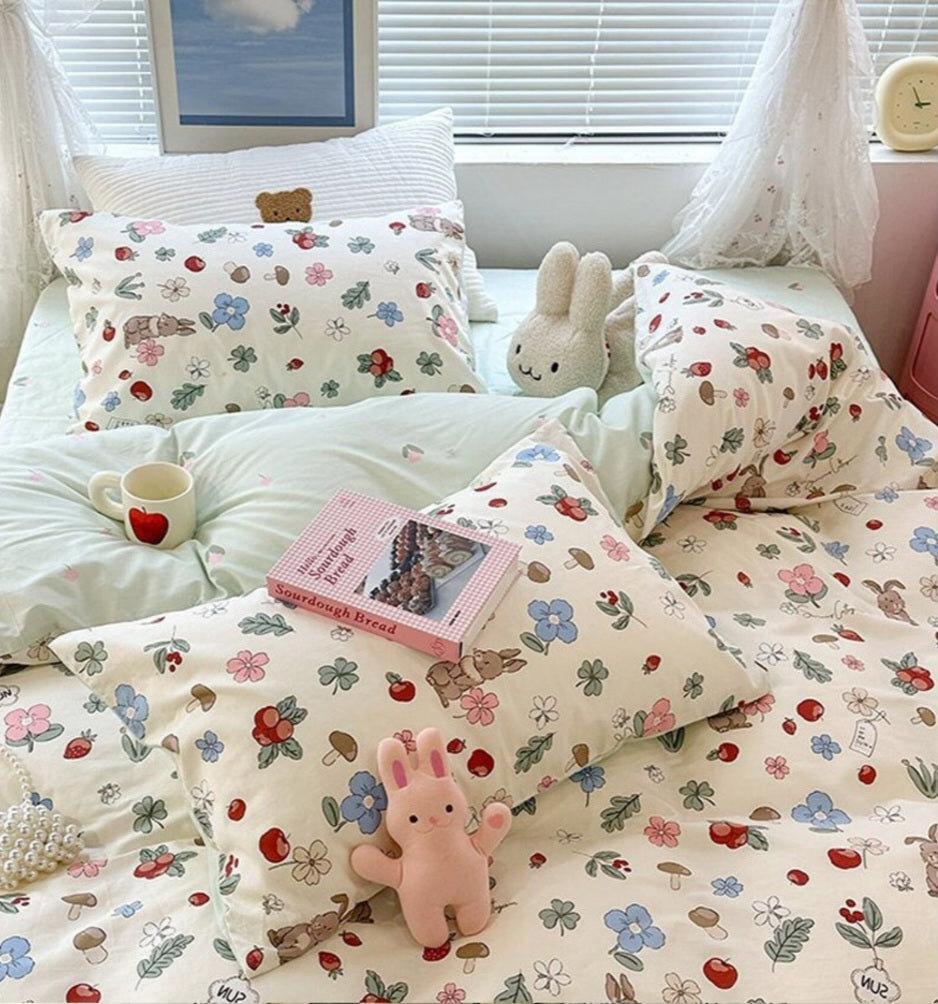 Forest Rabbit Cotton Bedding Set