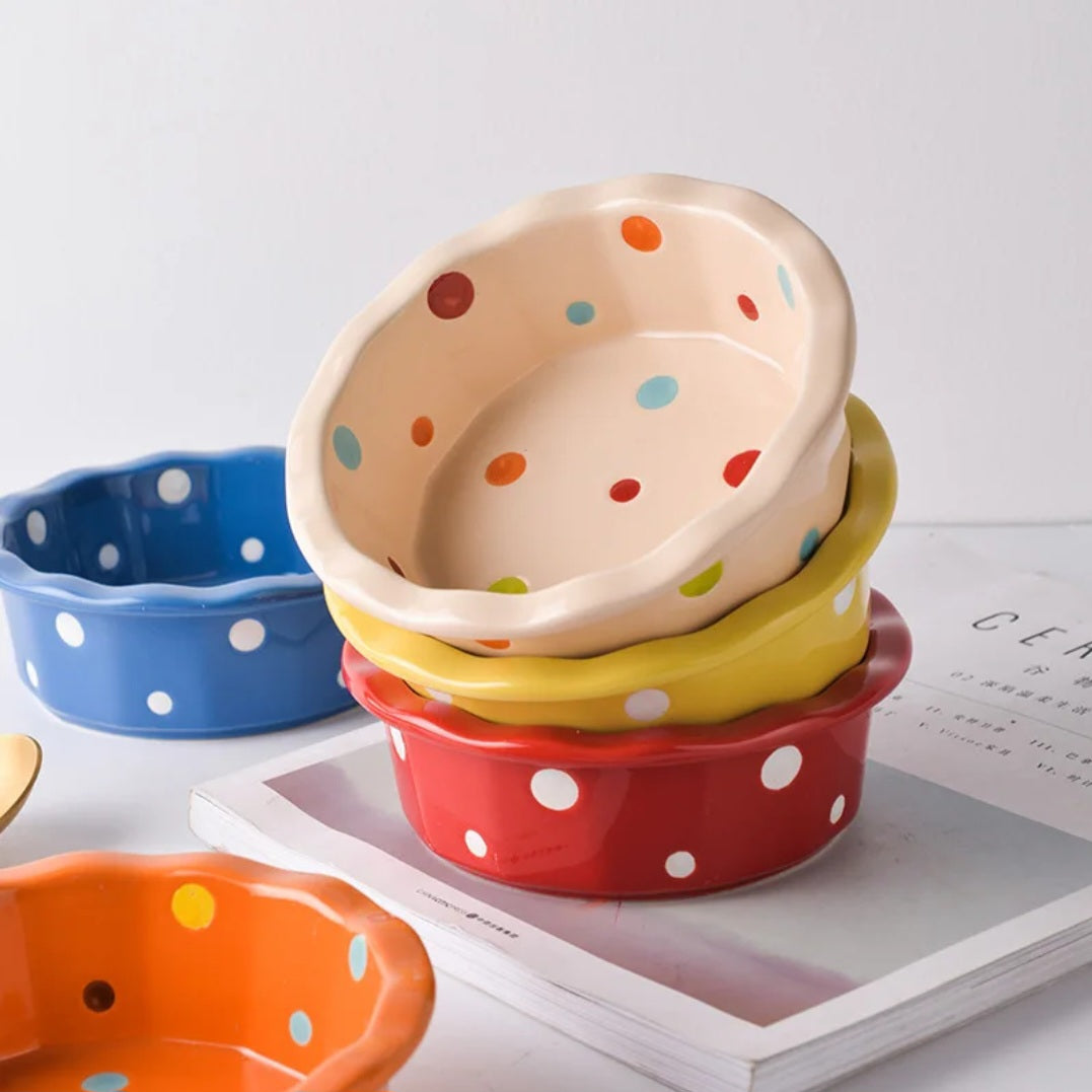 Polka Dot Ceramic Bowl