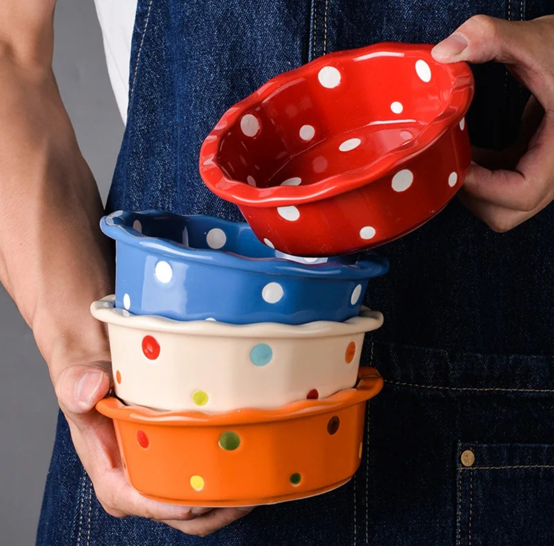 Polka Dot Ceramic Bowl