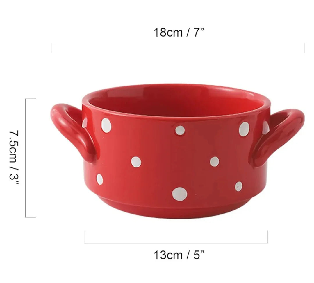 Polka Dot Ceramic Bowl