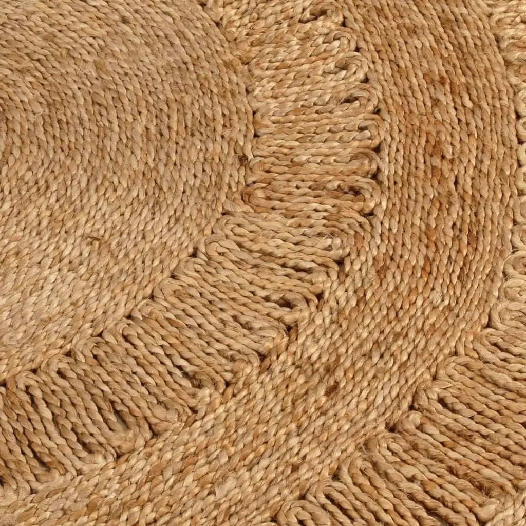 Natural Hand-Braided Round Jute Rug