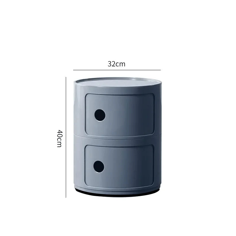 Grey Cylindrical 2 Tier Storage Unit