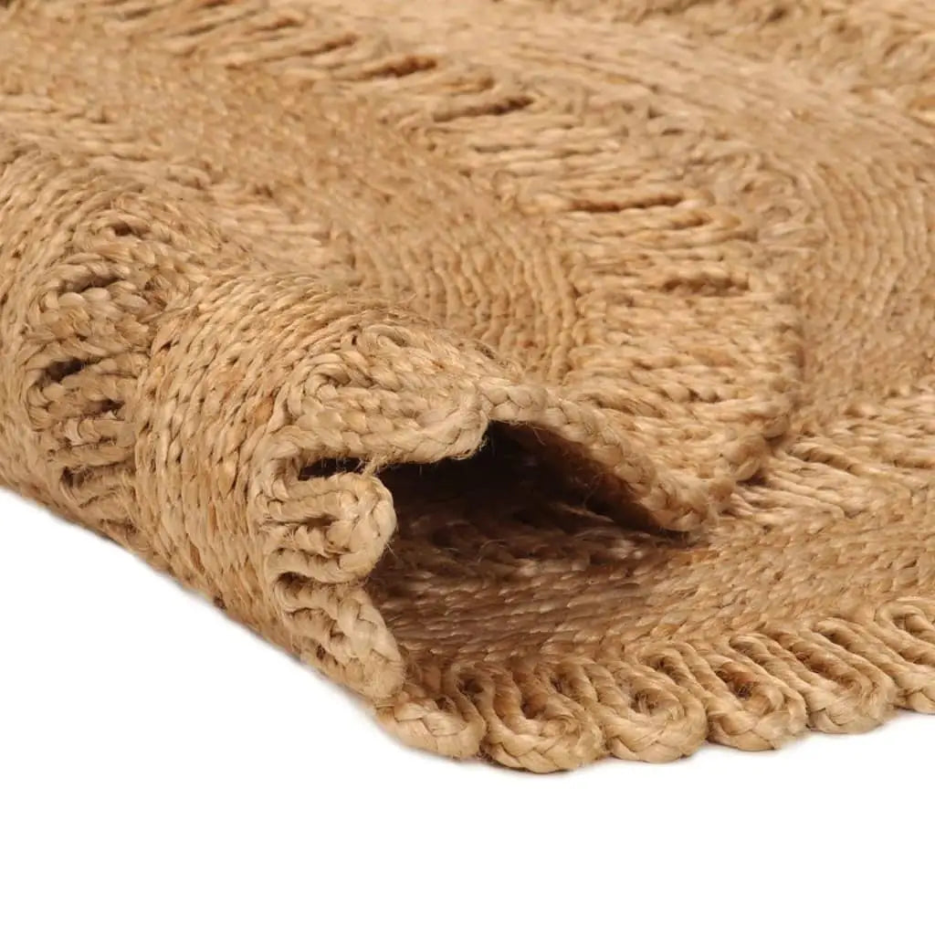 Natural Hand-Braided Round Jute Rug