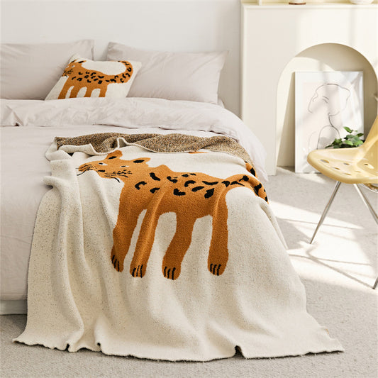 Leopard Print Blanket and Pillowcase