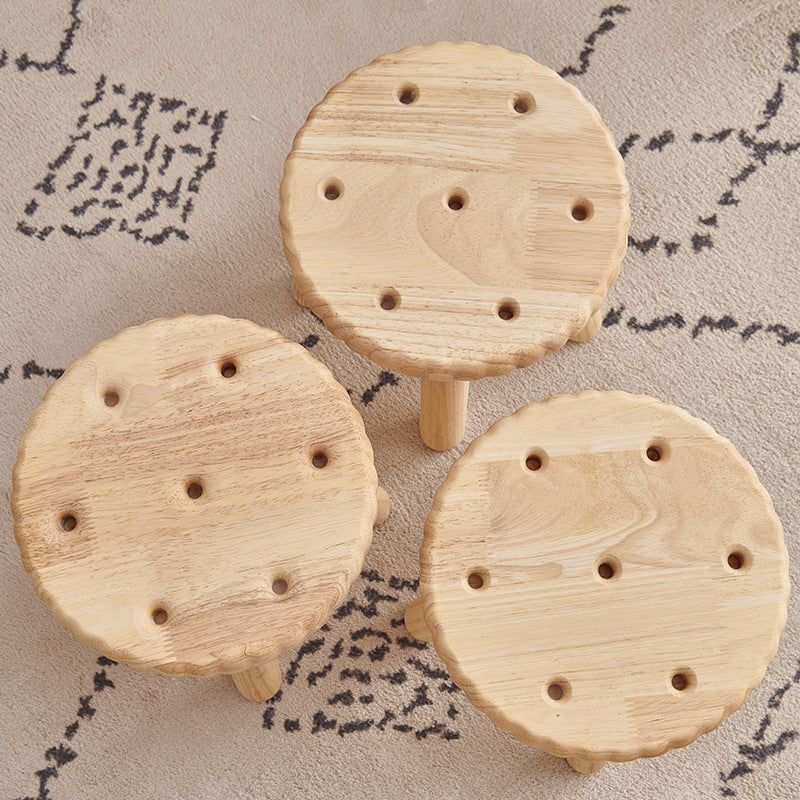 Biscuit Natural Wood Stool