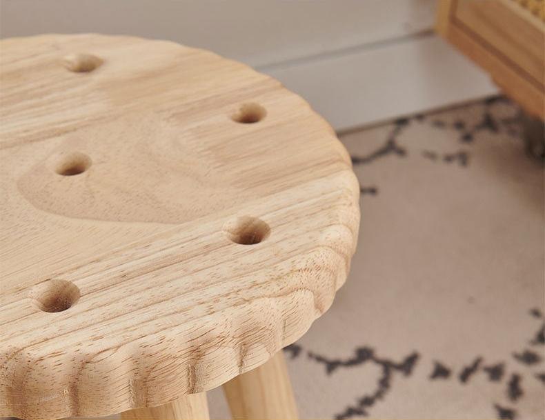 Biscuit Natural Wood Stool