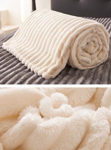 Plush Ripple Double-sided Cream blanket