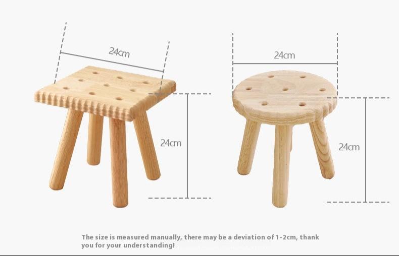 Biscuit Natural Wood Stool