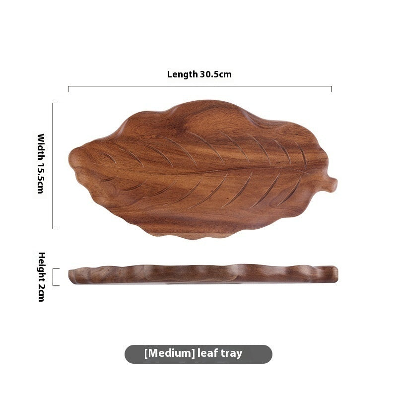 Leaf Acacia Wood Serving Tray