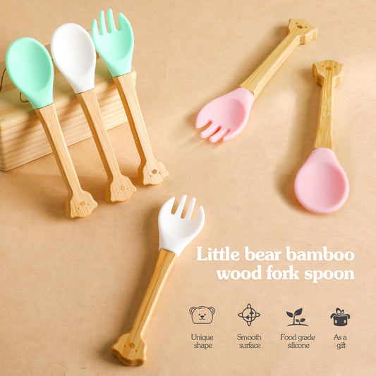 Giraffe&Bear Spoon and Fork Set