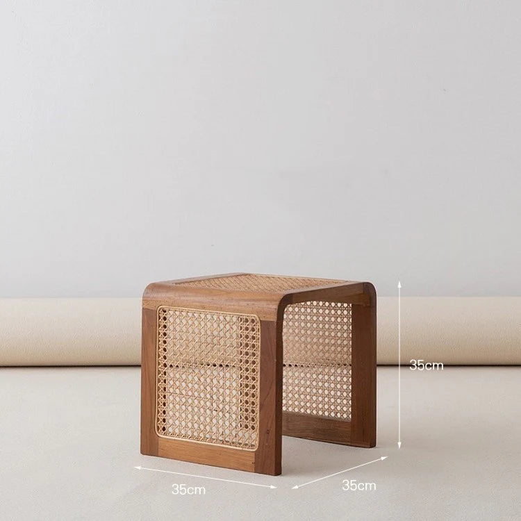 Vine Woven Rattan Japanese Side Table