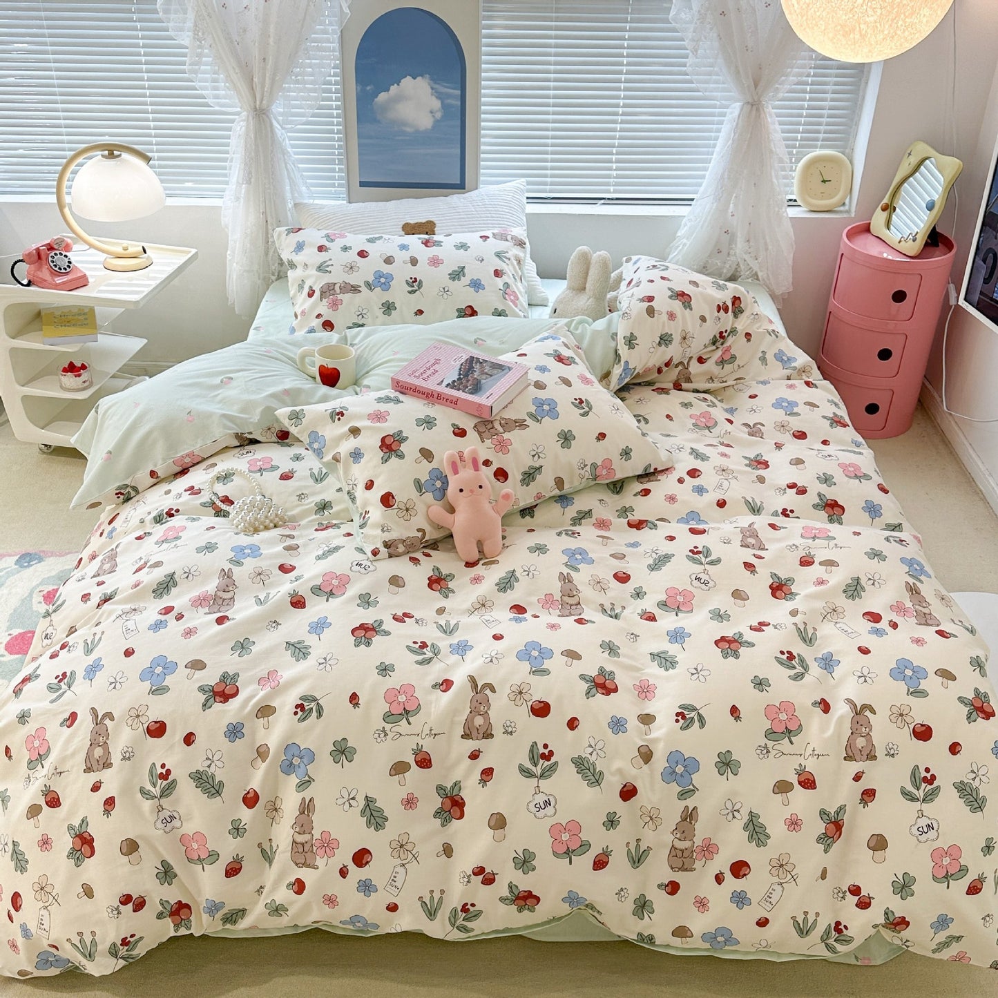 Forest Rabbit Cotton Bedding Set