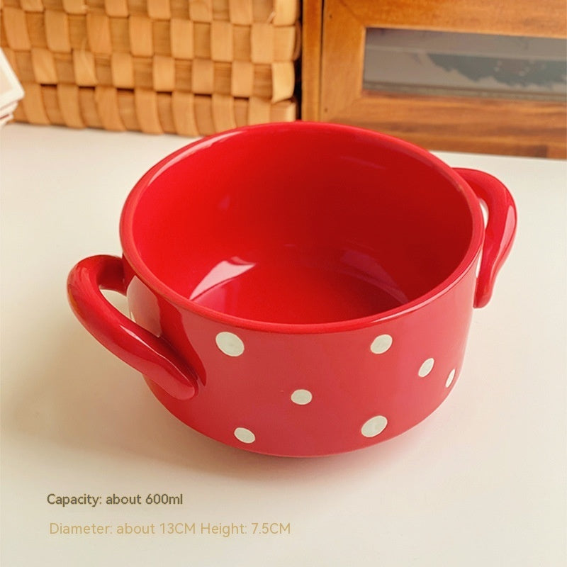 Polka Dot Ceramic Bowl